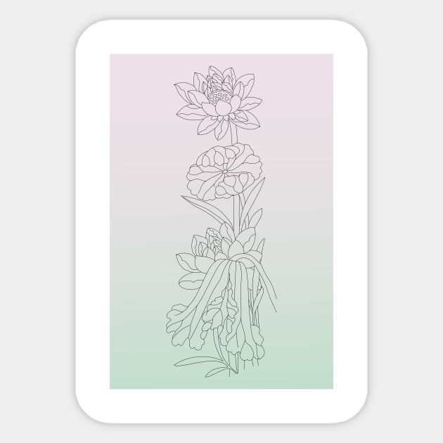 Relaxing Lotus Sticker by MinDigitalArts